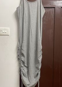 Grey Ruched Bodycon Dress