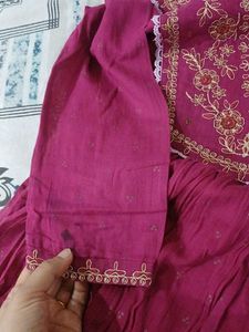 Embroidered Kurta with Pants and Dupatta