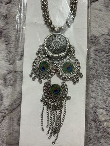 Boho Silver Necklace &amp; Earring Set
