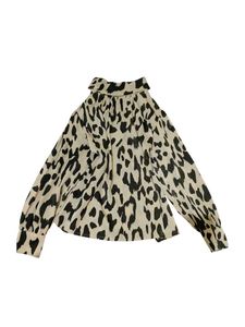 Chic Leopard Print Mock Neck Blouse