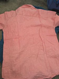 Salmon Short Sleeve Shirt w/ Tee - Size M