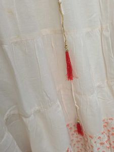 Embroidered Tiered Cotton Kurta