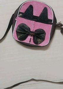 Cute Pink Glitter Kitty Bag