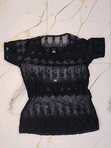 Sheer Black Lace Gothic Top
