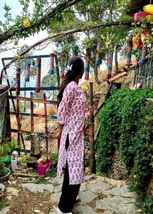 Pink Block Print Kurti