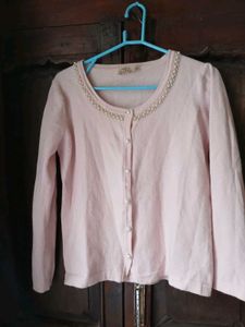 Pink Pearl Embellished Cardigan