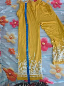 Mustard Yellow Cropped T-Shirt with Floral Pant