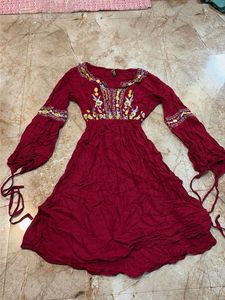 Embroidered Burgundy Kurta