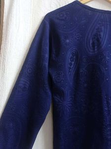 Navy Blue Textured T-shirt