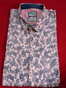 Men's Floral Print Shirt pink and blue