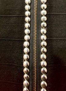 Chic Black Bandage Skirt with Bead Detail