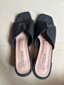 Black Block Heel Mules