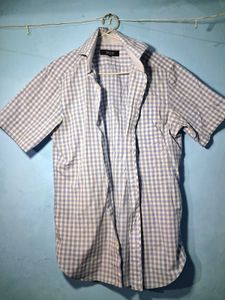 Men's Blue Gingham Short Sleeve Shirt