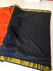 Cotton saree sungudi orange