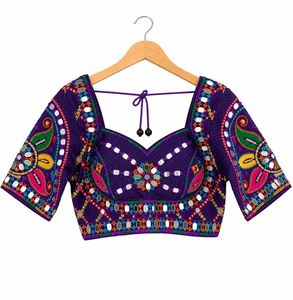 💜 Vibrant Purple Mirror-Work Choli ✨