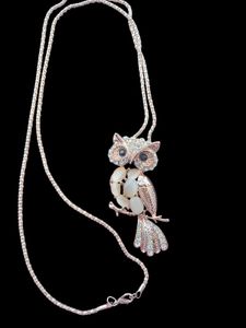 Sparkling Owl Pendant Necklace