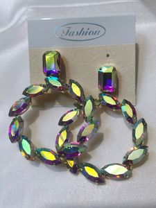 Rainbow Korean Glass Stone Earring