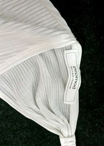 Chic White Pleated Cut-Out Top