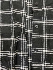 Black &amp; White Plaid Cropped Shirt
