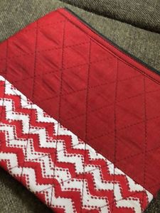 Stylish Red &amp; White Chevron Clutch