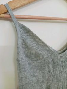 Grey Spaghetti Strap Tank Top