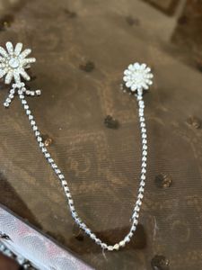 Floral Rhinestone Saree Brooch Or Blouse Back Pin