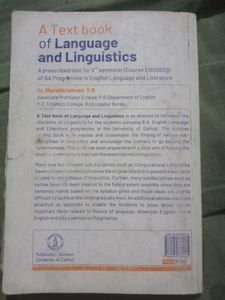 Ba English Language And Linguistics Textbook Calicut University 5th Semester
