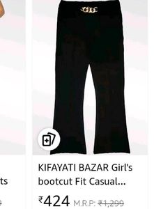 Stylish Bootcut Pants with Gold Chain Detail