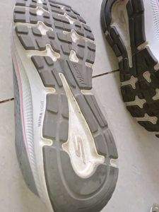 Gray Running Shoes with Pink Accents