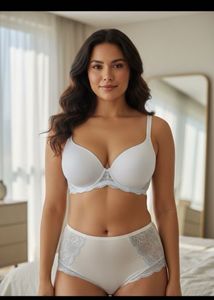 Elegant White Bra with Lace Details
