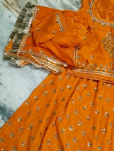 Orange Indian Lehenga Choli Set
