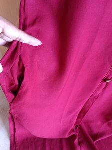 Elegant Red Kurta with Pocket