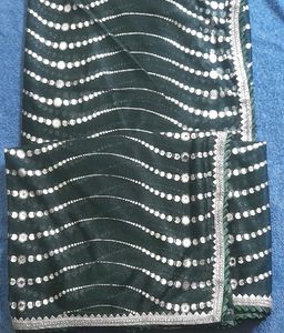 This is Dark Green With Silver Dots
