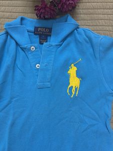 Blue Polo Ralph Lauren T-Shirt with Yellow Logo