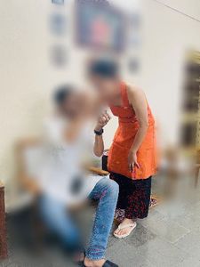 Orange Silk Blend Embroidered kurta