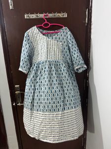 Blue Geometric Print Kurta