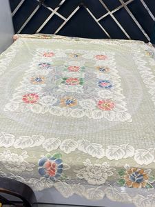 combo Vintage White/golden Net Double Bed Sheets -
