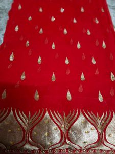Elegant Red Embroidered Saree