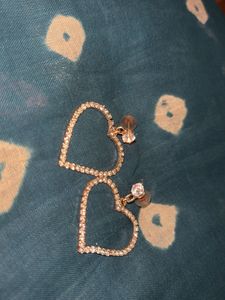 Sparkling Heart Drop Earrings