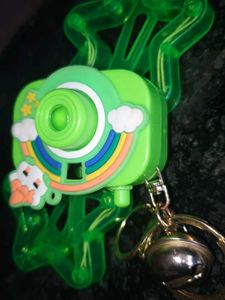 Cute Rainbow Cloud Camera Keychain