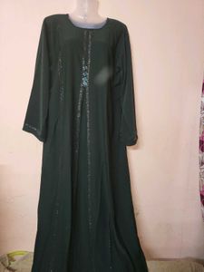 Elegant Green Abaya with Embellishments