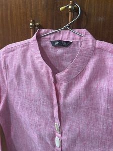 Pink Linen Kurta