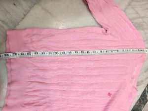 Pink Cable Knit Sweater