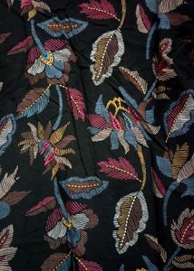Black Floral Print Kurta
