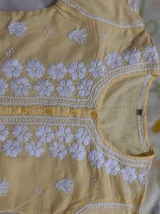 Yellow Chikankari Kurta(S)