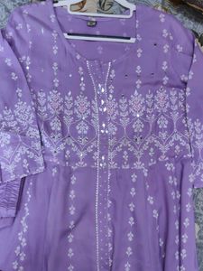 40 Size -l Lavender Anarkali Set