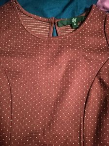 Maroon Polka Dot Dress