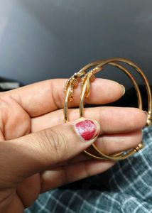 Elegant Gold-tone Bangles with Embellishments