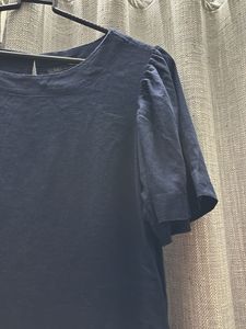 Marks &amp; Spencer Stylish Navy Blue Top w/ Flutter