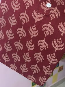 Maroon Printed Kurta